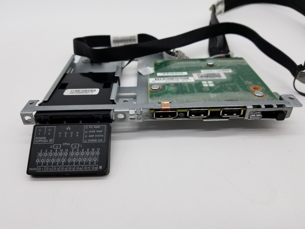 HP Proliant Front I/O Control Panel 654071-001 w/ Cables and Bracket