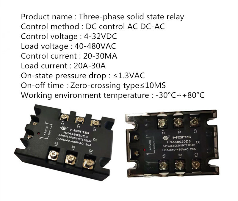 1PC 20A~30A DC-AC 4-32VDC/40-480VAC Three-phase solid state relayy