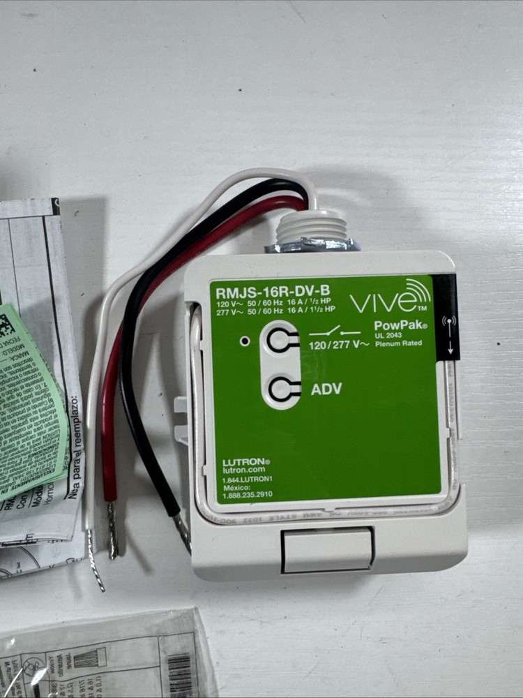 Lutron Vive PowPak Wireless Lighting Control Module RMJS8T-DV-B