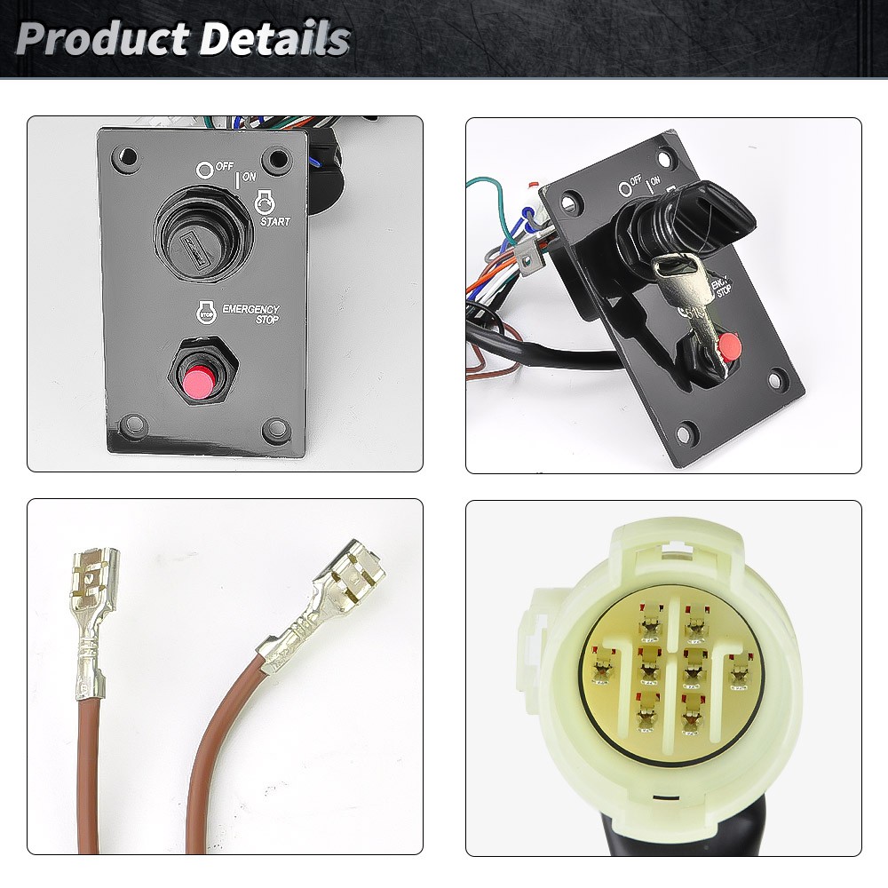 Ignition Key Switch Panel Assembly with Lanyard For Suzuki Outboard 37100-93J24