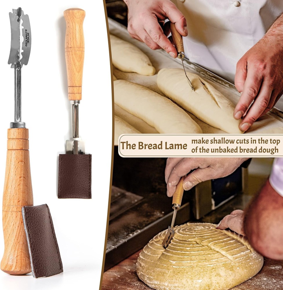 Yeast Bread Baking Supplies Starter Kit, Oval Leavening Basket