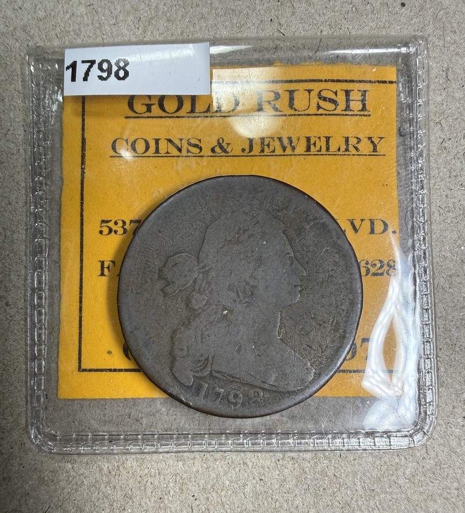 🇺🇸 1798 U.S. Draped Bust Large Cent Very Nice Early Original Example 1c