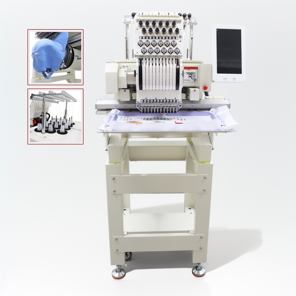 12 Needle Single Head  Embroidery Machine w/Letter Embroidery Function 110V-220V