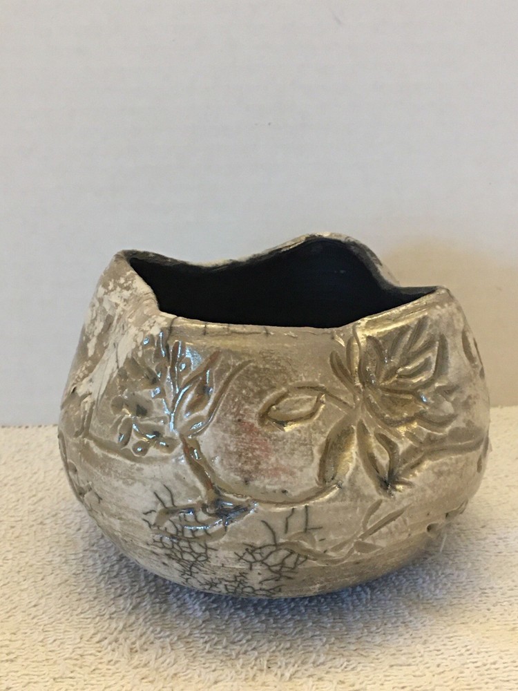 Raku Art Pottery Signed Dish/Bowl/Vase