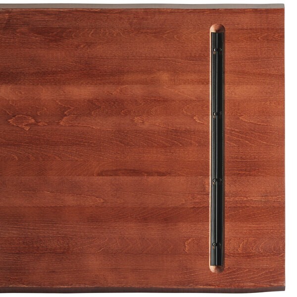 30" x 72" Rectangular Solid Wood Live Edge Restaurant Table Top in Mahogany Wood