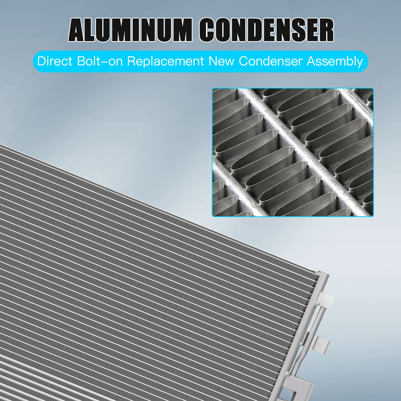 AC Condenser Unit for 2018-2019 Chevrolet Equinox GMC Terrain Aluminum Core