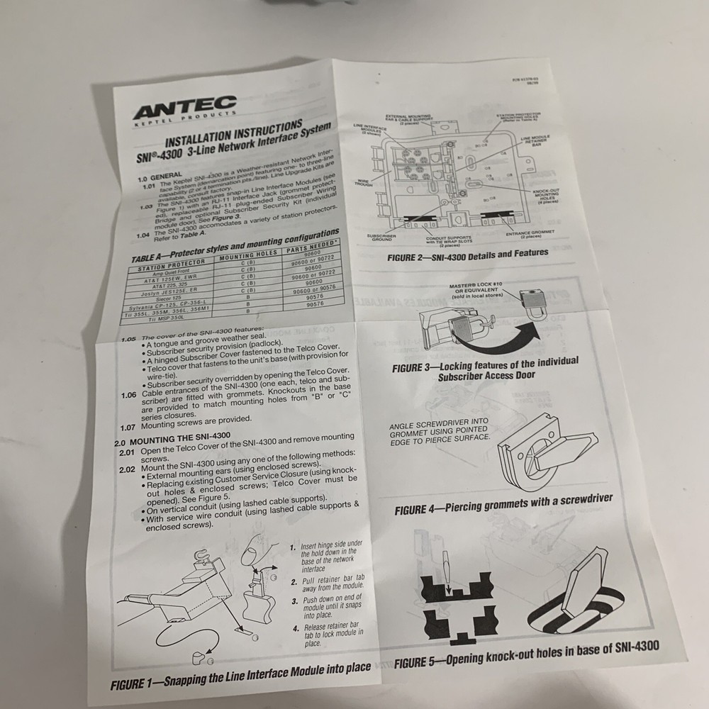 New Keptel SNI-4300 Telephone Network Interface Device Enclosure