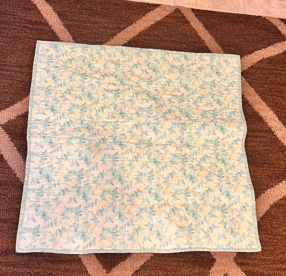 Handmade patchwork Spool Thread Sewing Theme Quilt 30” X 30”