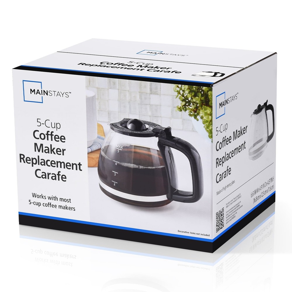 Mainstays Plastic & Glass Replacement Carafe - 5 Cup, Coffee Maker Compatible
