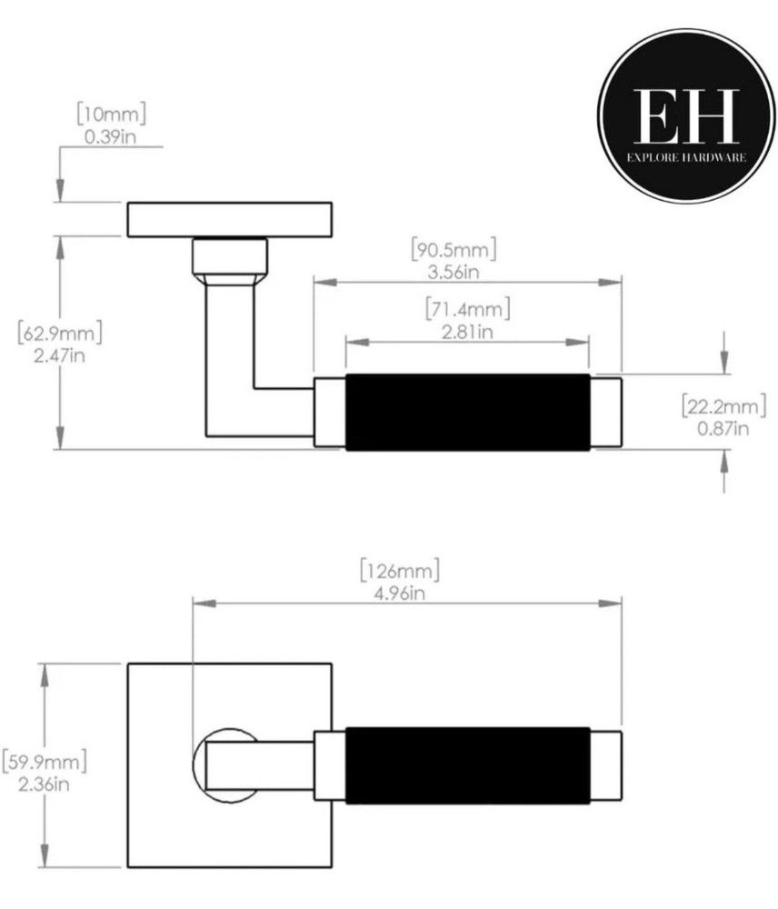 Geneva Model Solid Brass Lever Single Side Non-Turning Dummy Door Handle, Matte