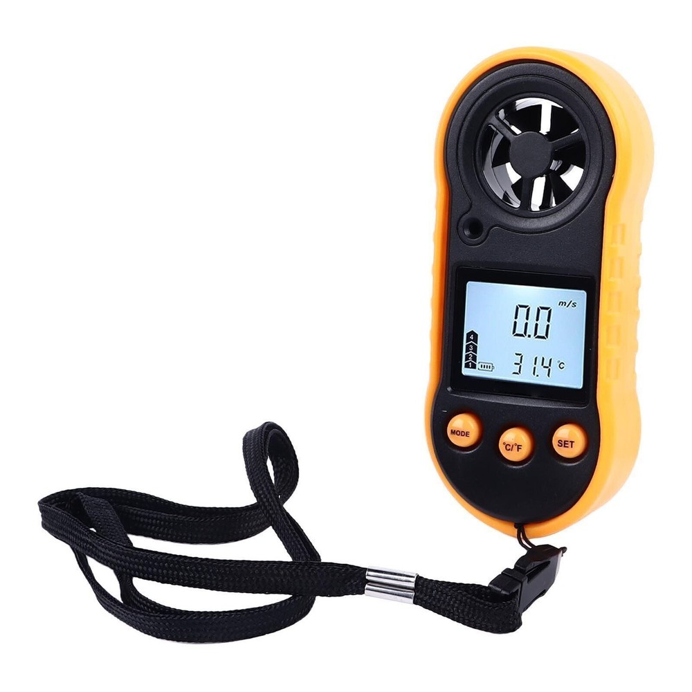 Digital Anemometer LCD Screen Handheld Wind Speed Meter Wind Temperature Gauge