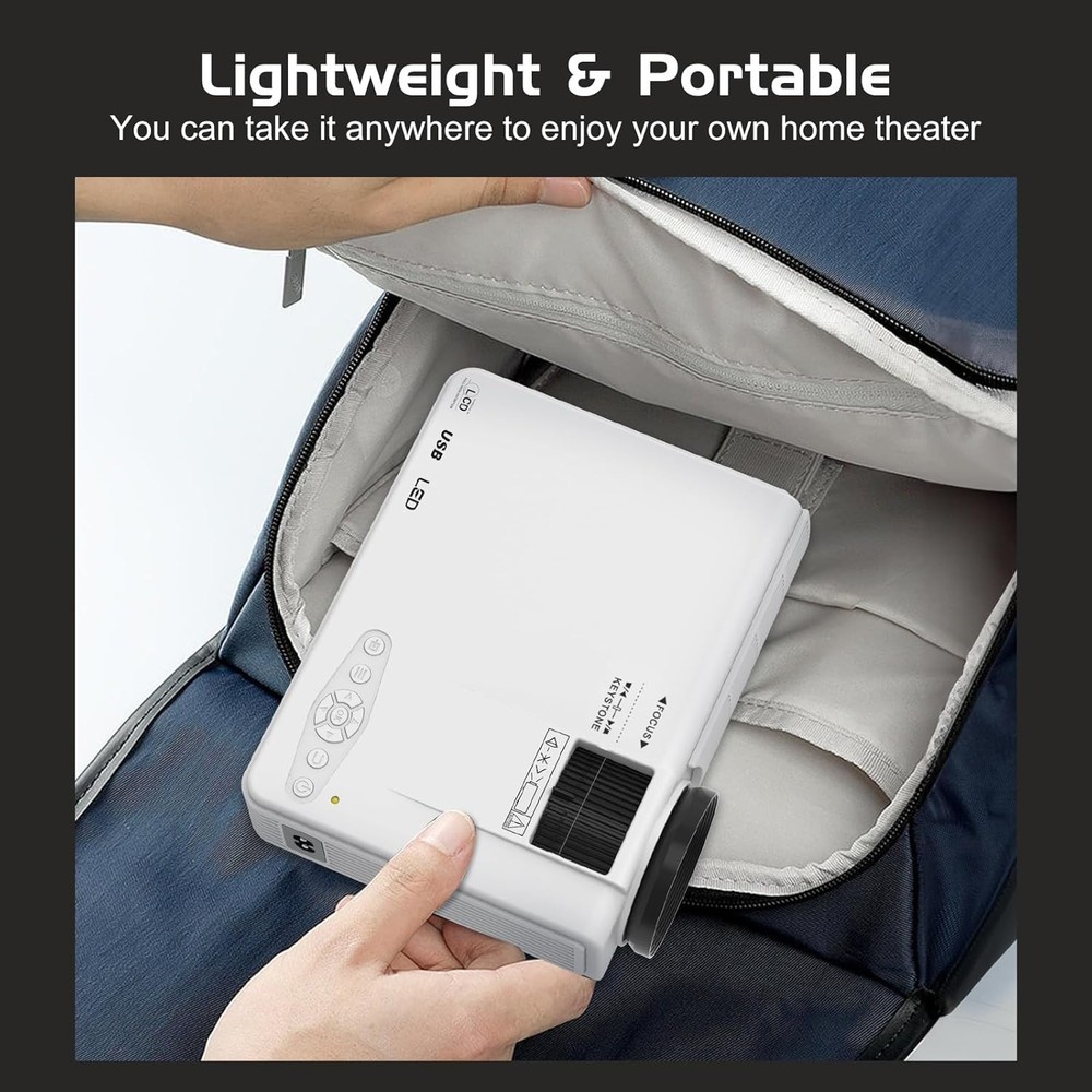 Compact 2025 Mini Projector with HDMI/USB & Bluetooth for Ultimate Entertainment