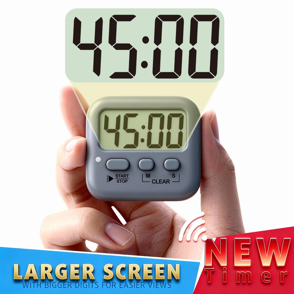 2 Pack Digital Timer for Kids, Magnetic Countdown Kitchen Timers for Cooking,...