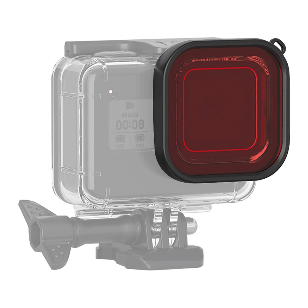 ABS Diving Lens Filter With Rope For 8 Action Camera Waterproof Shellred