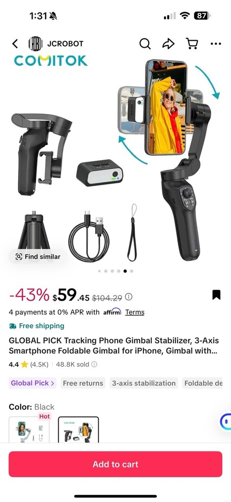 L7C Pro Foldable Gimbal JCRobot
