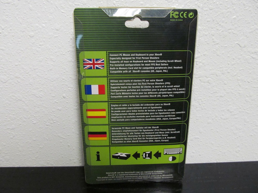 Original Microsoft XBOX Smart Joy Frag Keyboard & Mouse Adapter New ( INV # 4 )