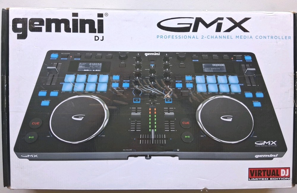Gemini GMX 2-Channel DJ Controller Virtual DJ Filter Loop RGB Buttons