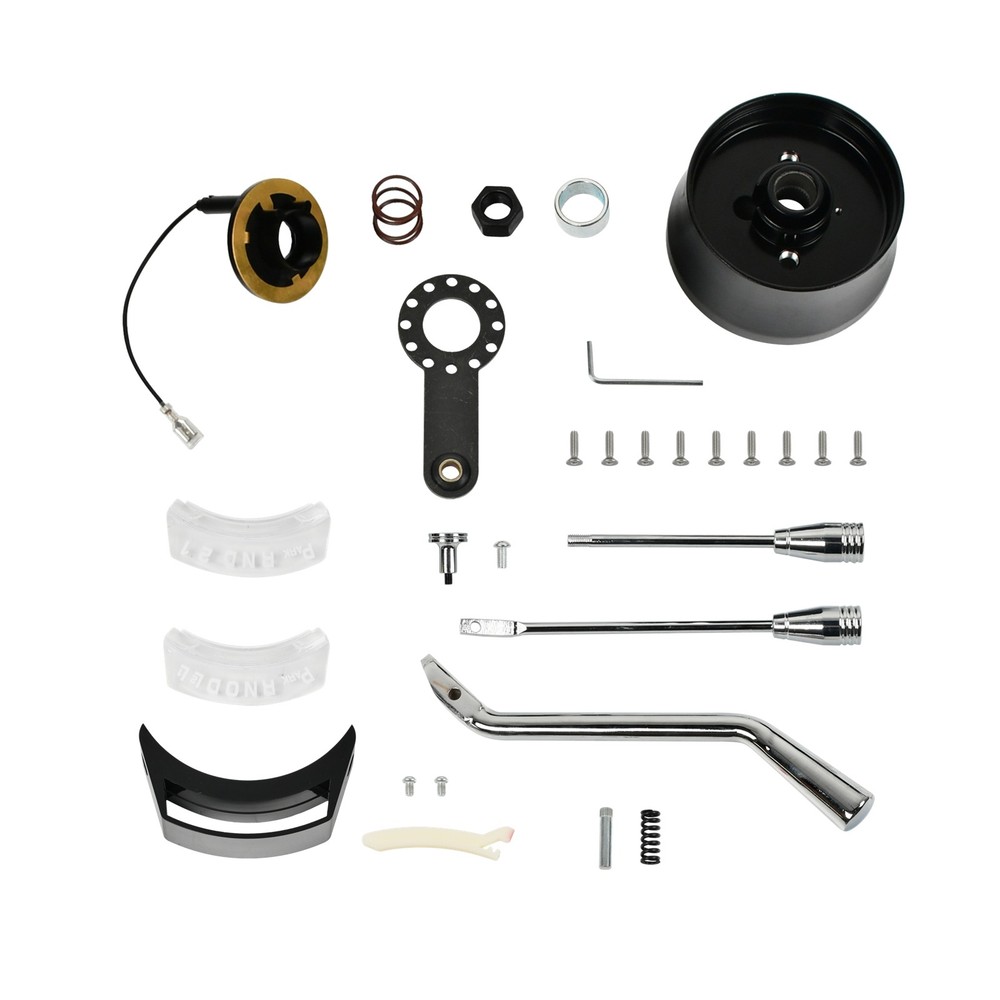 Universal 30" Black Stainless Tilt Automatic Steering Column & Adapter No Key