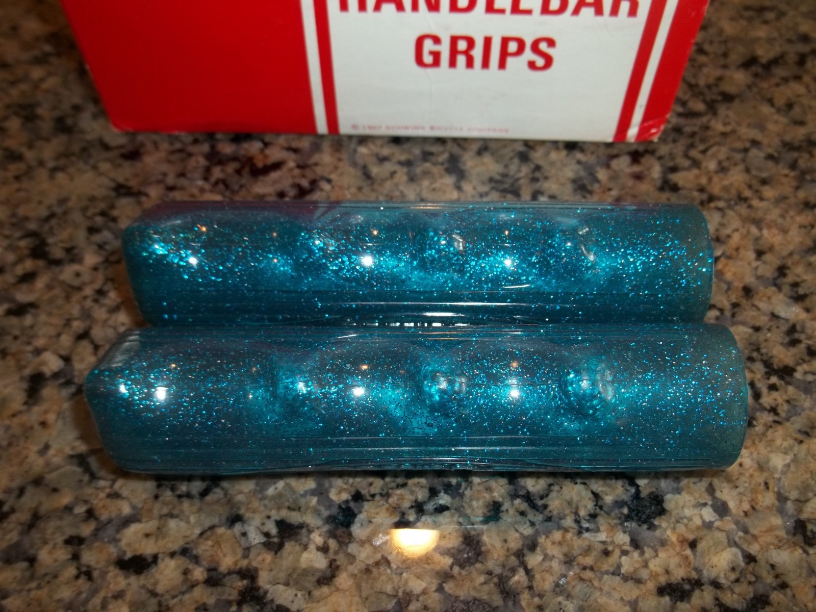 Schwinn Stingray NOS Blue glitter Bicycle Handlebar Grips Original full size