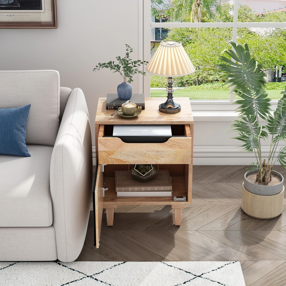 Christopher Knight Home - Avery Modern Natural Solid Wood Nightstand with...