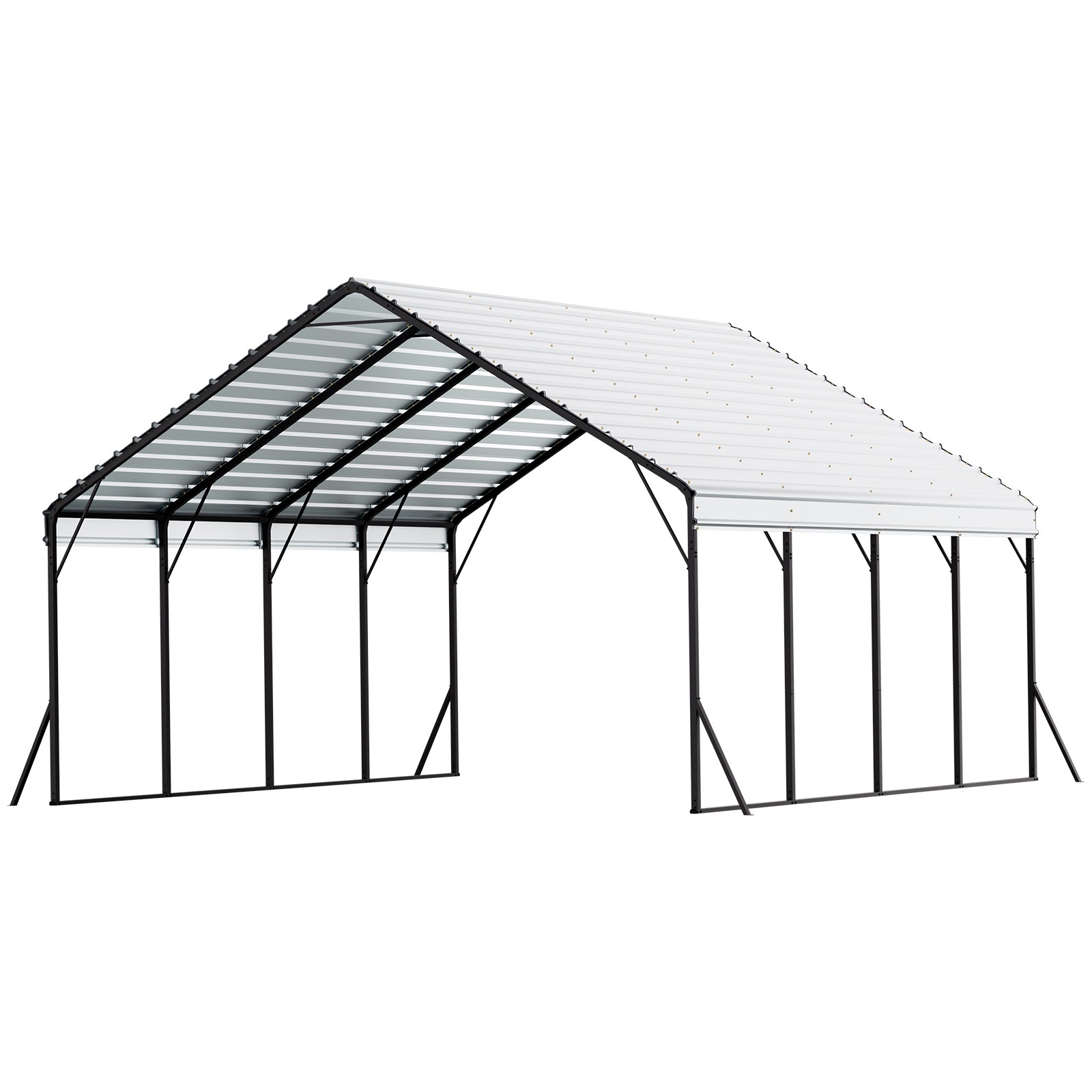 VEVOR Heavy Duty Metal Carport 20 x 20 ft Outdoor Car Shelter Garage for Boats