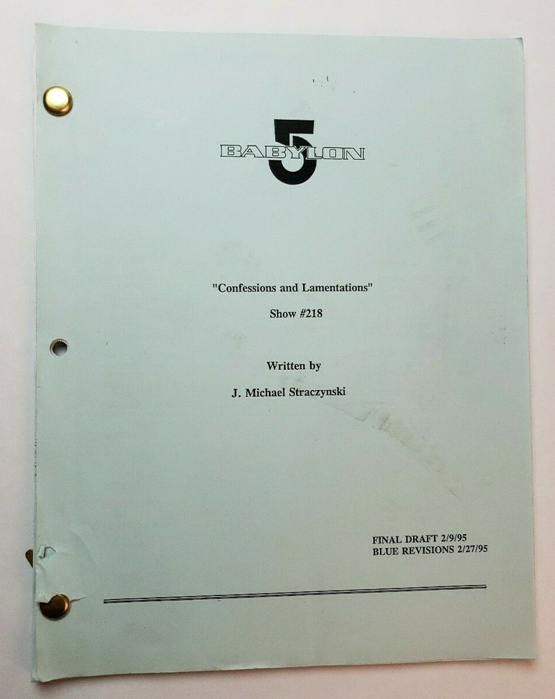 BABYLON 5 / J. Michael Straczynski 1995 TV Script "Confessions and Lamentations"