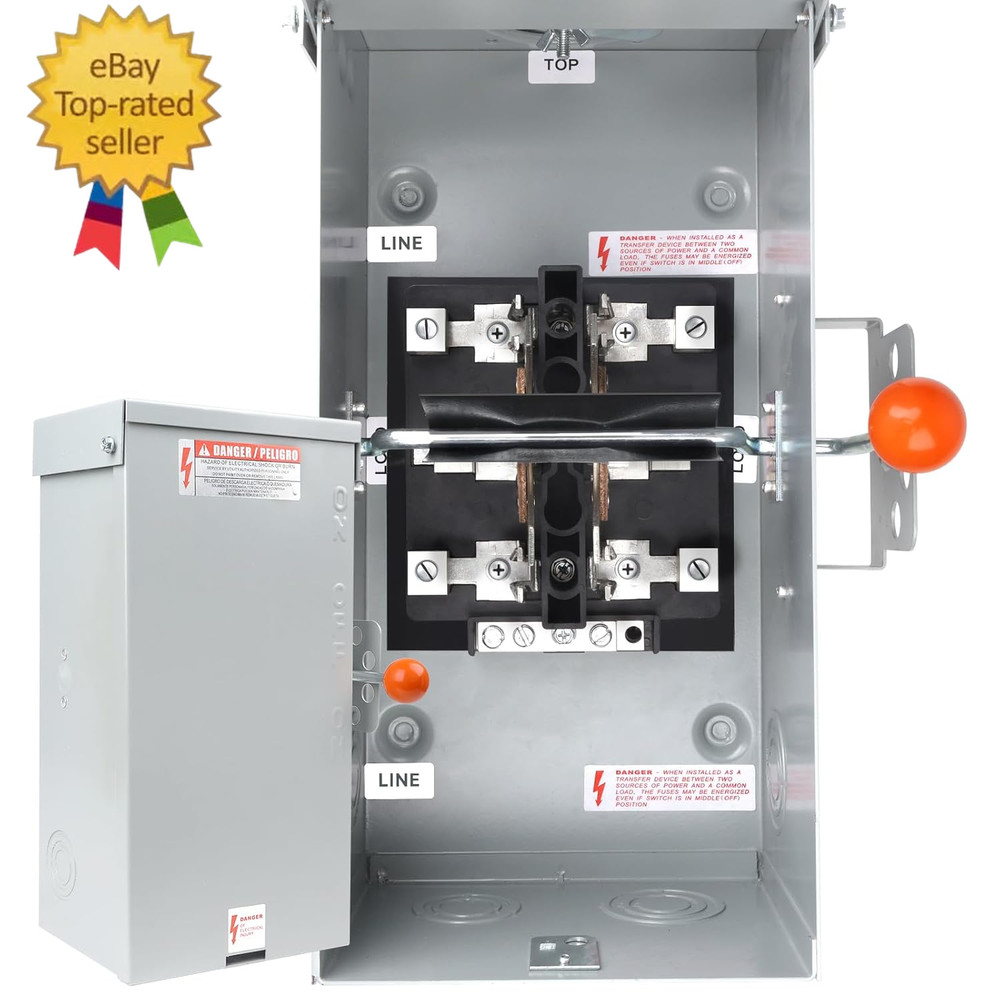100A Generator Transfer Switch, 24000W Heavy Duty Double Throw Safety Switch