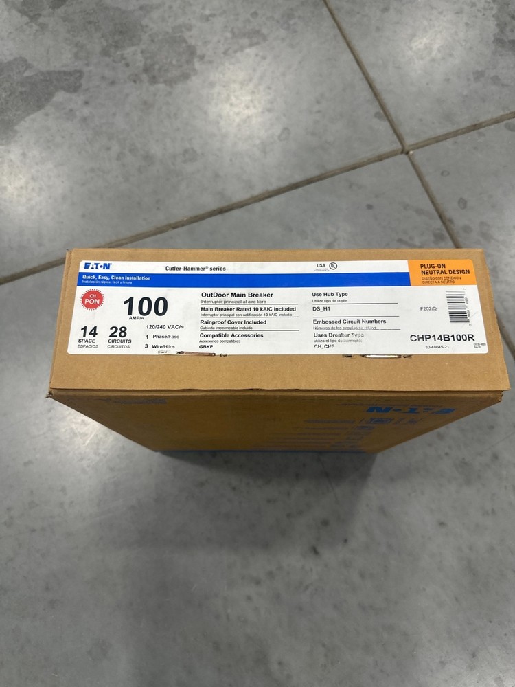 Eaton 100 Amp 14-Space Panel (CHP14B100R)