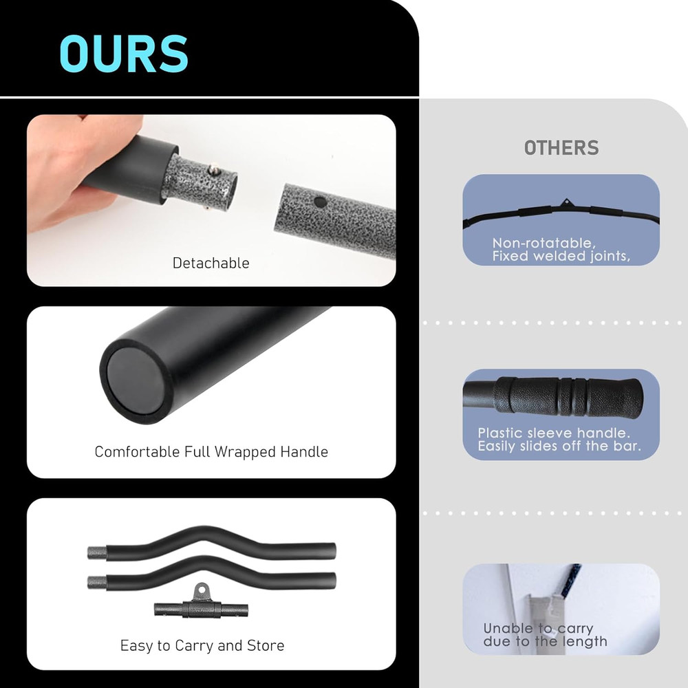 LAT Pull Down Bar, Detachable LAT Pulldown Attachment with Swivel Joint Wide Gri