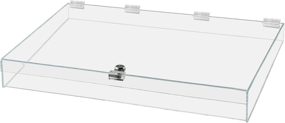 Acrylic Loing Display Case with Keys Clear Rectangular Counter Tray