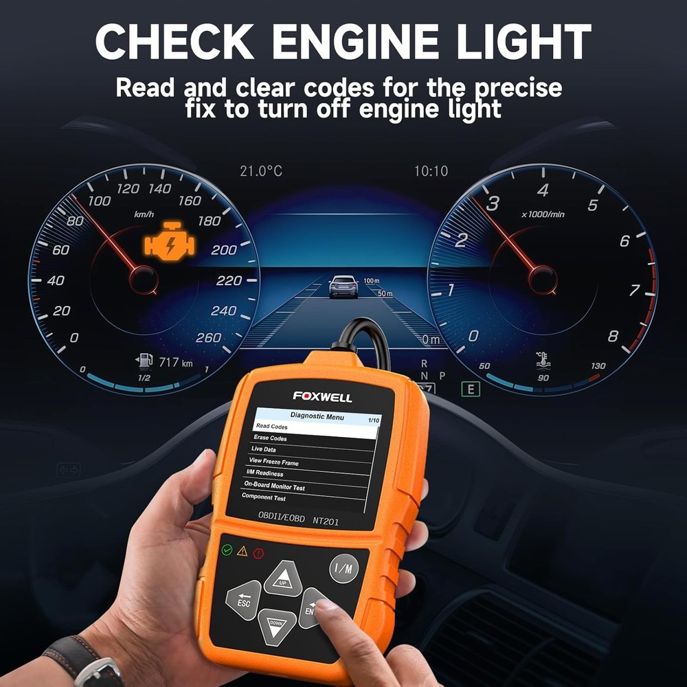 Foxwell NT201 Check Engine Code Reader OBD2 Diagnostic Scanner Read Live Data
