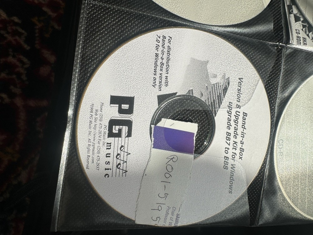 PG's Band in a box software disk set for music production