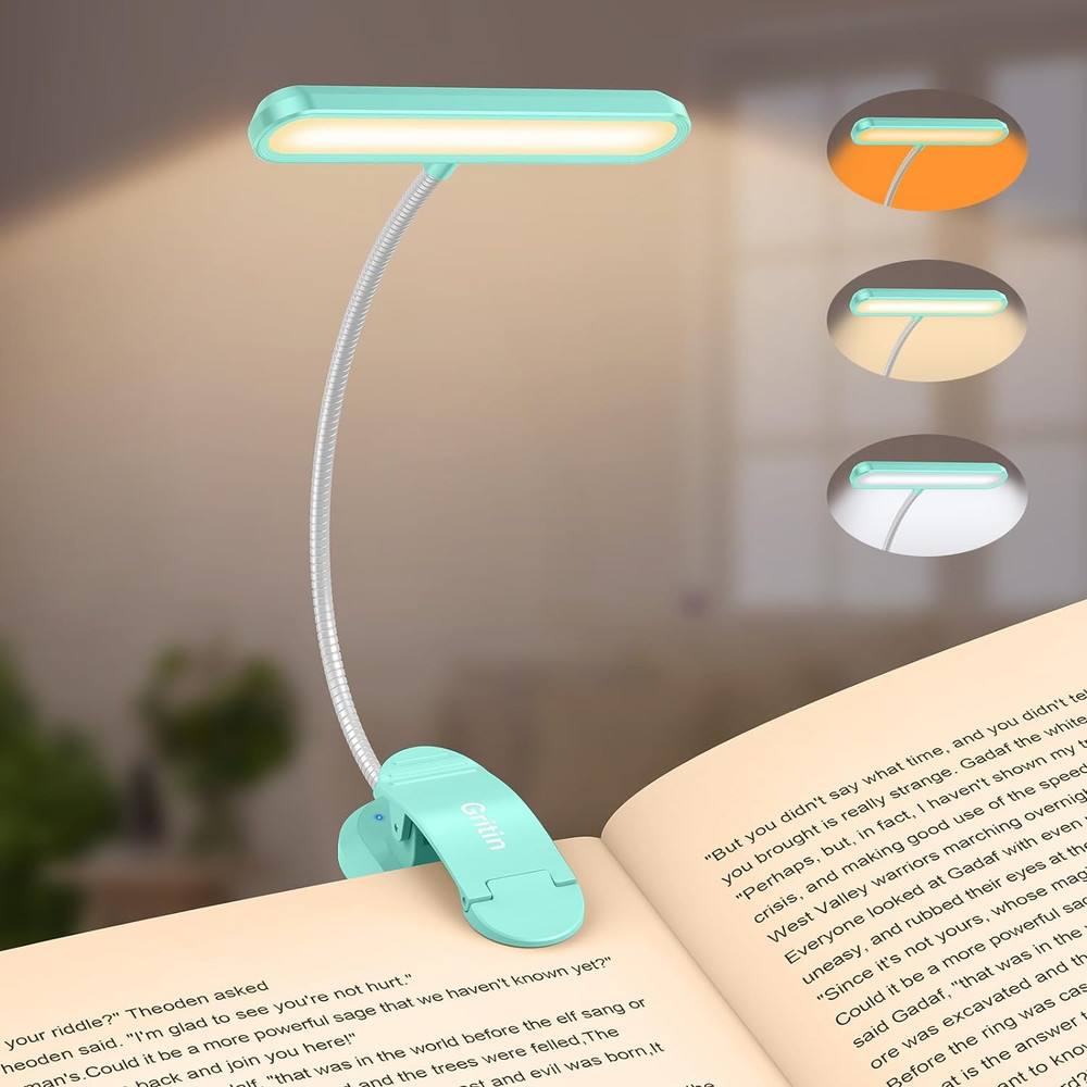 Rechargeable Book Light for Reading in Bed with 19 LED &Memory Function-Eye Cari