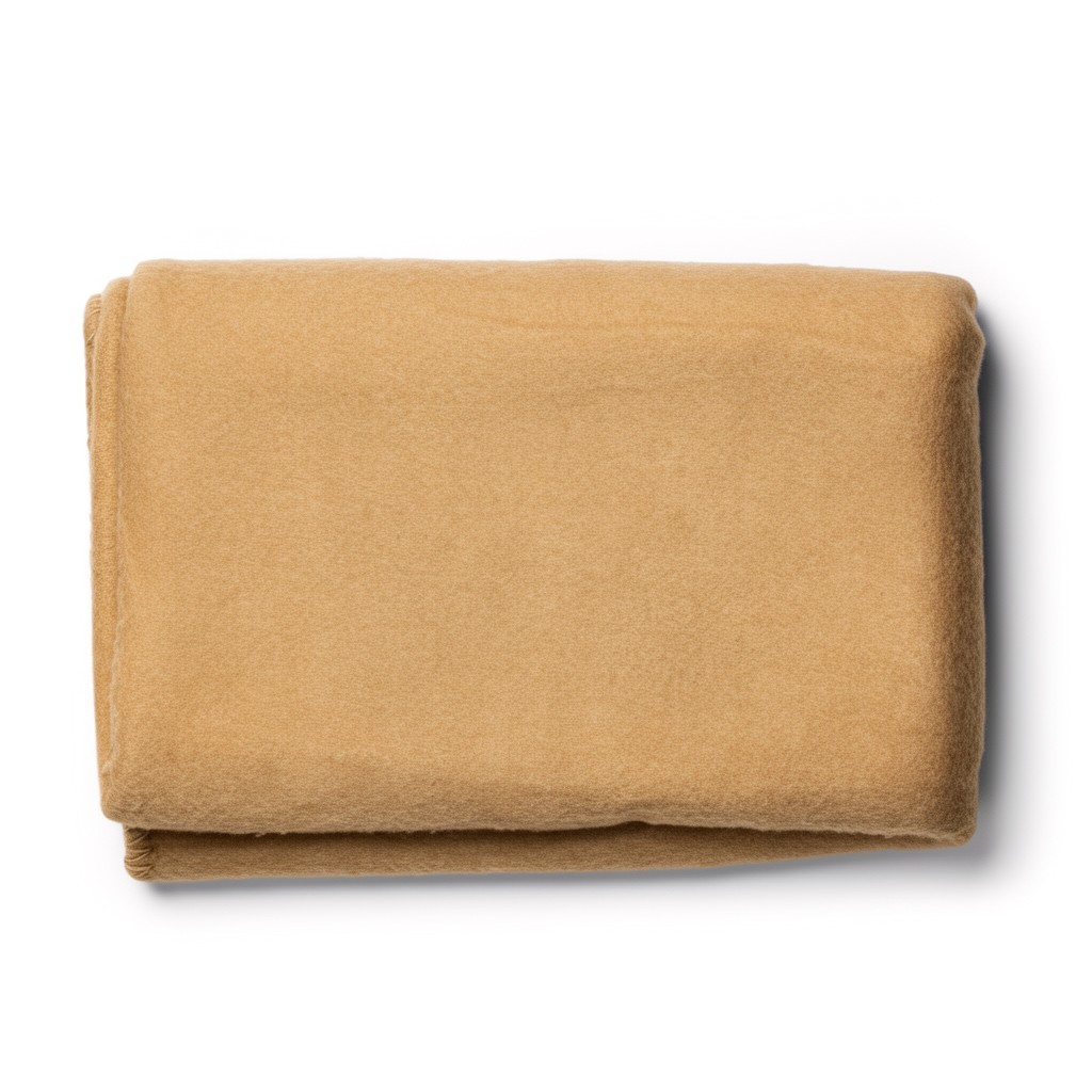 Italian Army Fire-Proof Wool Blanket Tan Emergency Outdoor Survival 60" x 40"