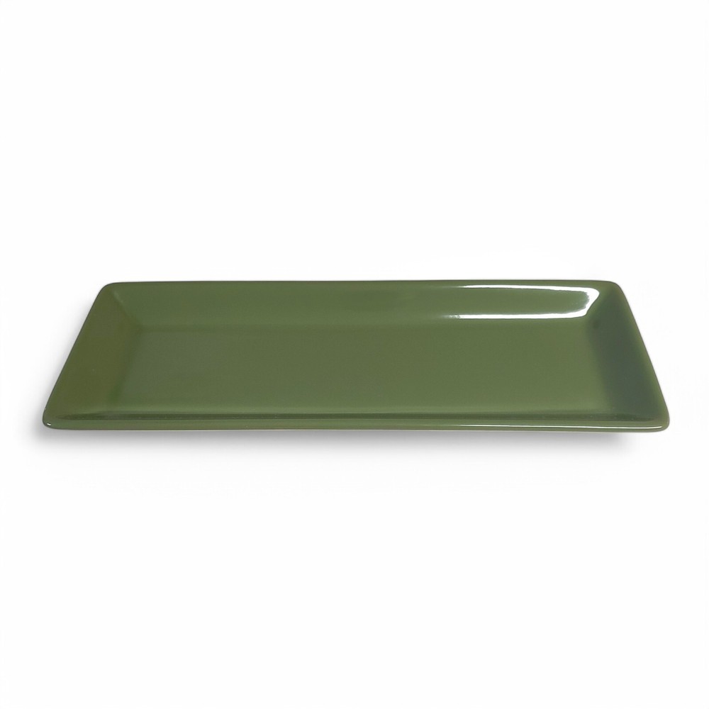Pampered Chef Simple Additions Rectangular Serving Platter Green 15”x 6"x 1.5"