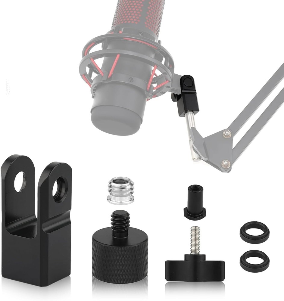 Microphone Mount Adapter for Hyperx Quadcast with 3/8" or 1/4" Screw Adapter