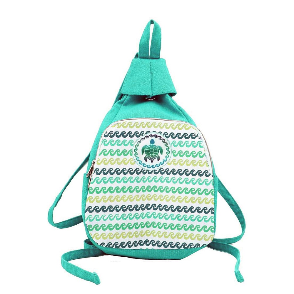 Sea Turtle Green Canvas Backpack