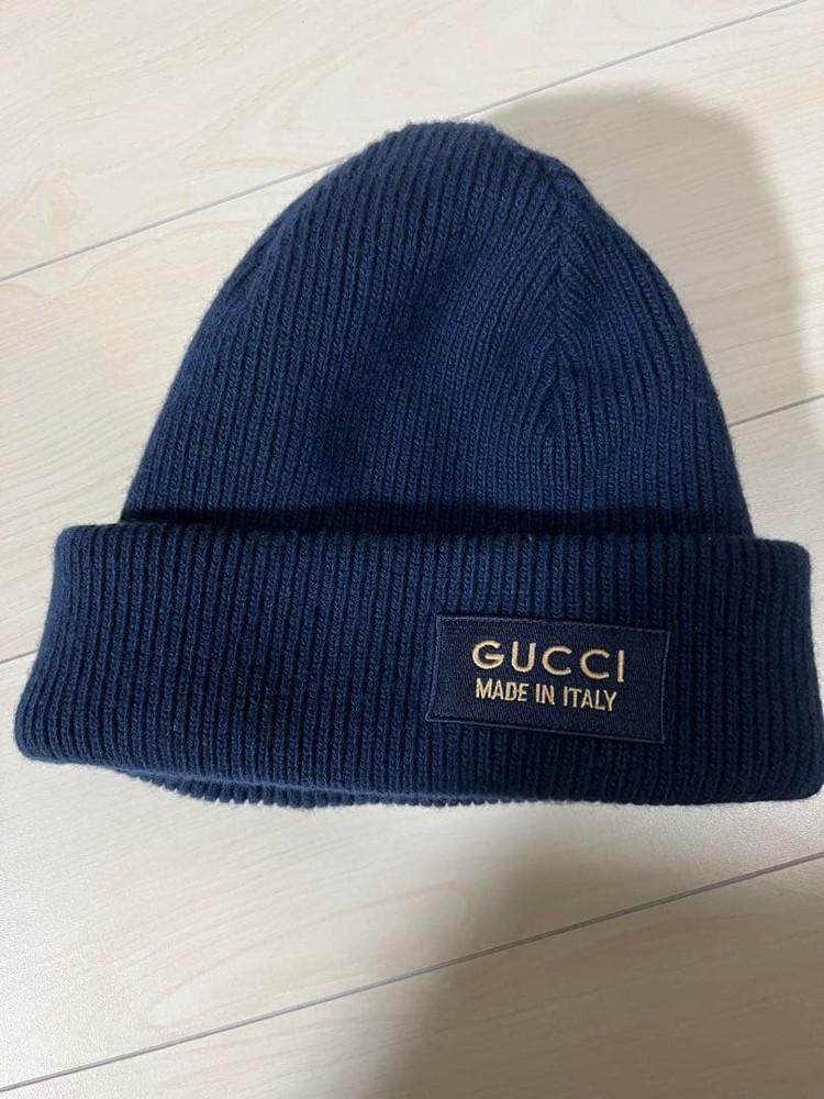 Gucci Knit Hat M Size Navy