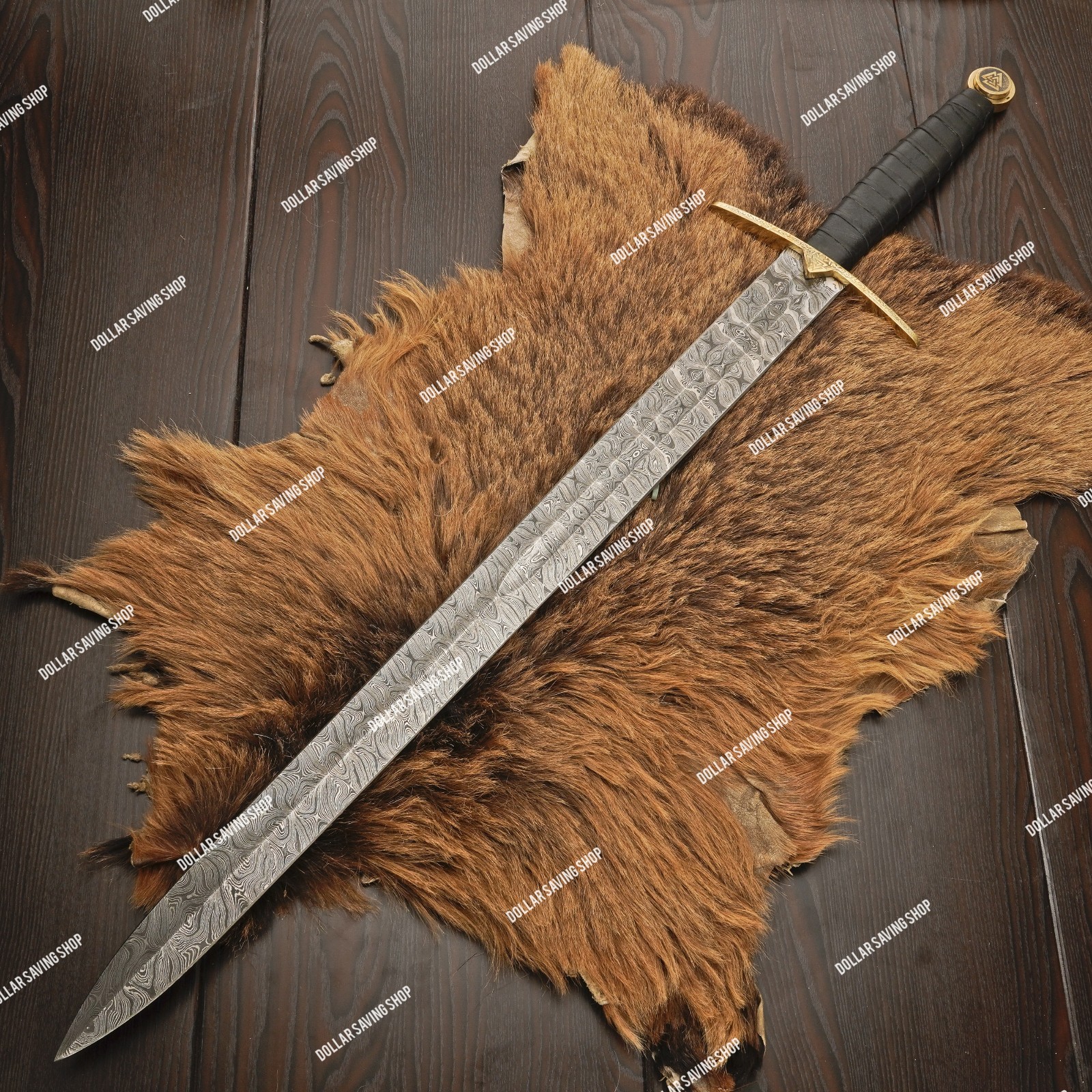 Damascus Steel Viking, Einherjar Blade of Valhalla / Norse Inspired long sword.