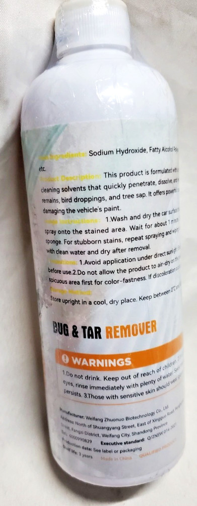 WEICA Bug & Tar Remover PRO Formula - Quick Dissolve Safe Shine - 17 Oz Spray.