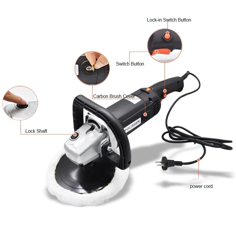 1400W Electric Car Polisher Kit Buffer Sander Variable Speed Polishing Machine