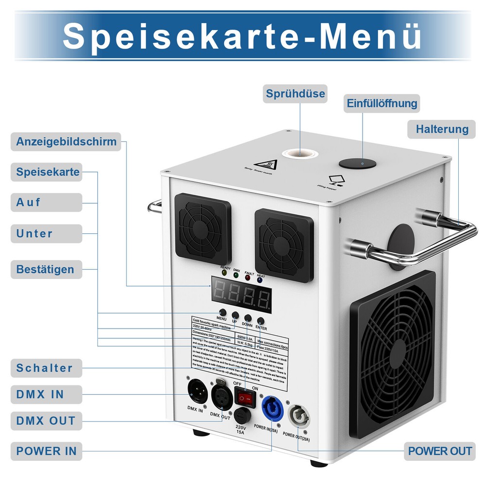 700W Cold Spark Machine Stage Effect DMX Firework Machine DJ Event Party Wedding