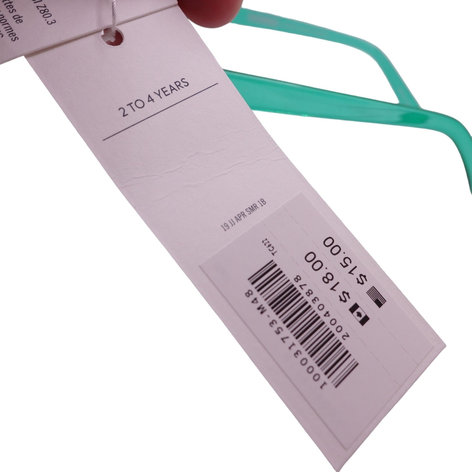 NWT Janie And Jack Cat Eye Sunglasses Girls 2-4 Years Green Tinted UV Lens Beach