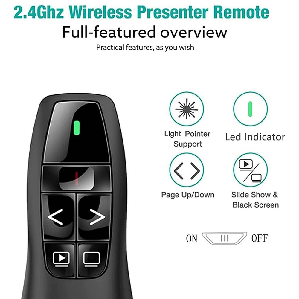 Wireless Presenter Remote Presentation Pointer Clicker Powerpoint Remote Clicker