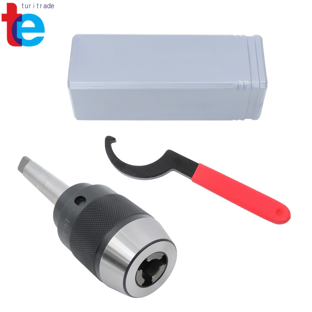 MT2 Morse Taper Keyless Drill Chuck 1/32 to 1/2" with Solid Shank
