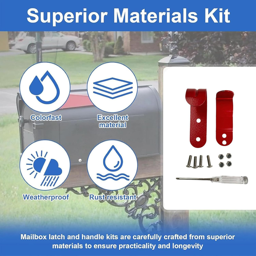 Thickened Mailbox Latch and Handle Kit,Mailbox Latch Replacement Kit,Secure Repl