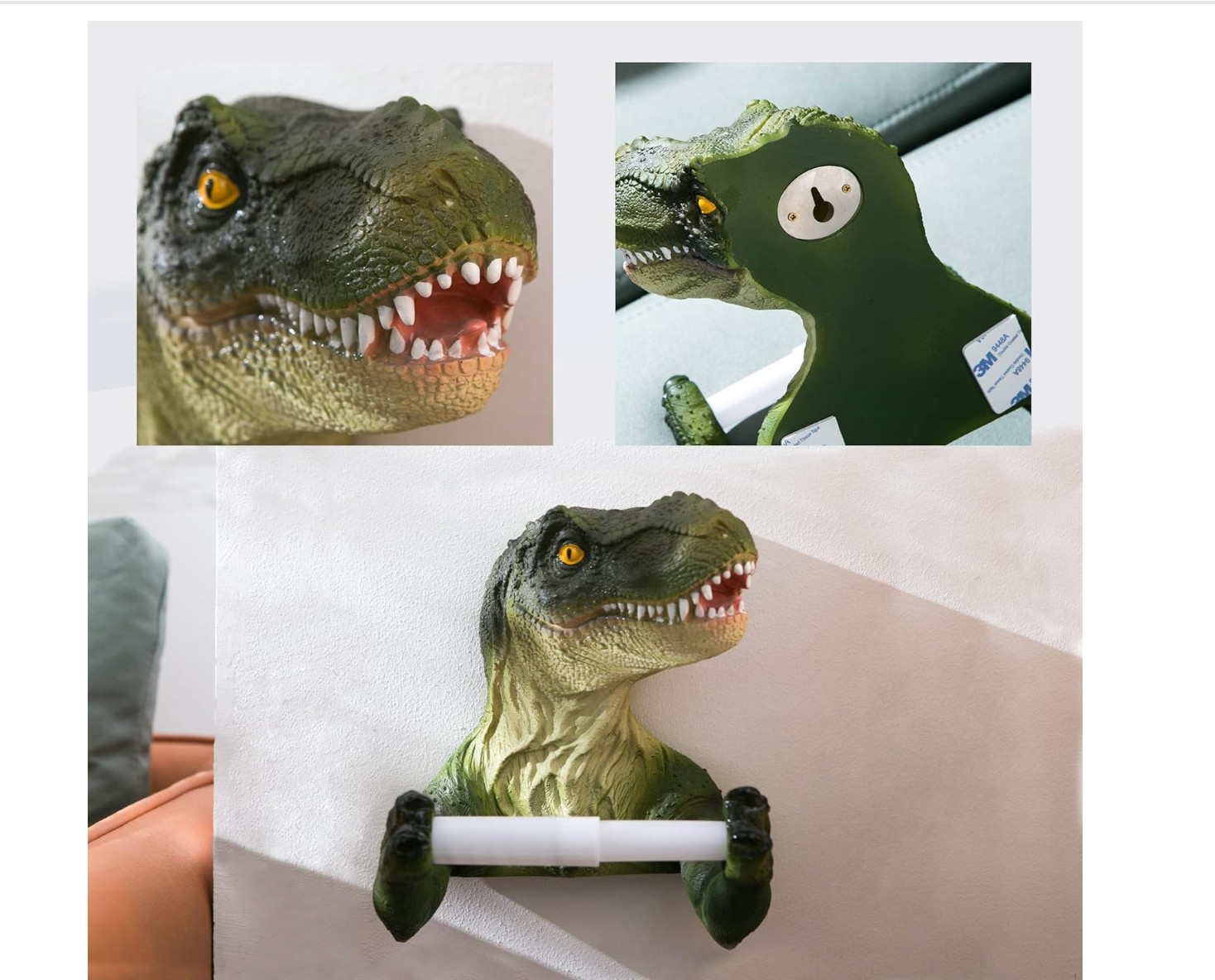 Dinosaur Toilet Paper Holder Wall Mount, Dino Towel Holder for Bathroom Wall ...