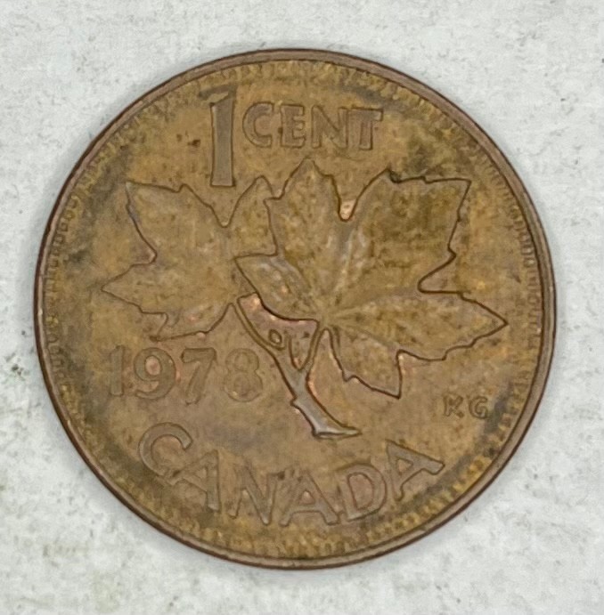 1978 Canada One Cent 1 Penny Coin