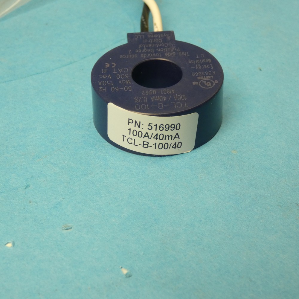 CCS TCL-B-100/40 mA Current Transformer Solid Core 1/2" Window 0.2% UL XOBA
