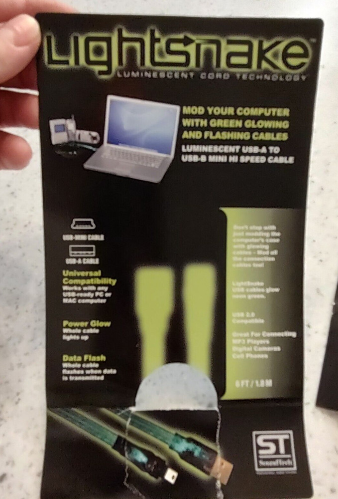 LIGHTSNAKE STUSBMINI6 USB-A TO USB-MINI CABLE - LIGHTS UP WHEN DATA PASSES